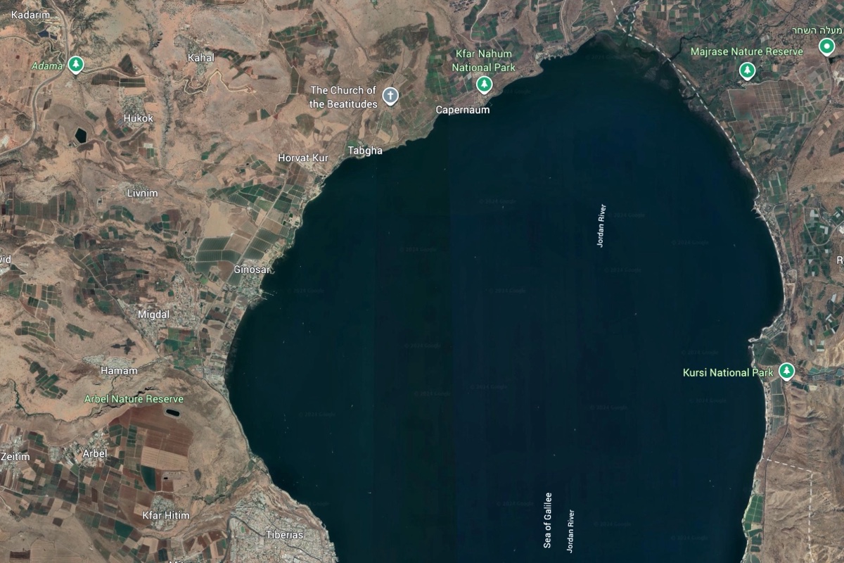 Google Earth View of the Mount of the Beatitudes